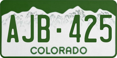 CO license plate AJB425