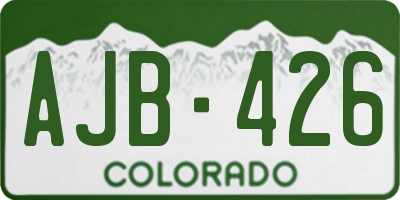 CO license plate AJB426