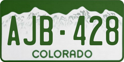 CO license plate AJB428