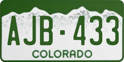 CO license plate AJB433