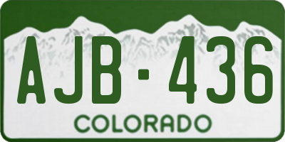 CO license plate AJB436