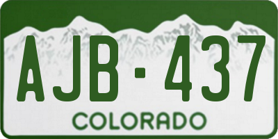 CO license plate AJB437