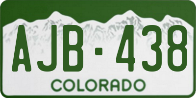 CO license plate AJB438