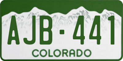 CO license plate AJB441