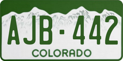 CO license plate AJB442