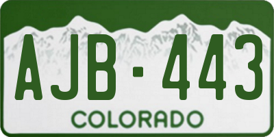 CO license plate AJB443