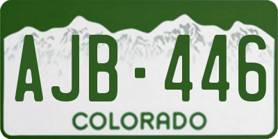 CO license plate AJB446