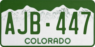 CO license plate AJB447