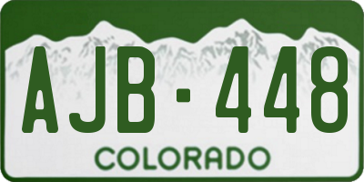 CO license plate AJB448