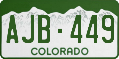 CO license plate AJB449