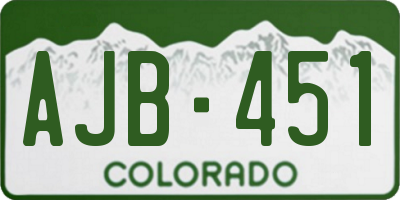 CO license plate AJB451