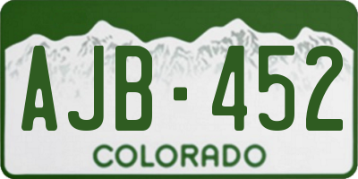 CO license plate AJB452