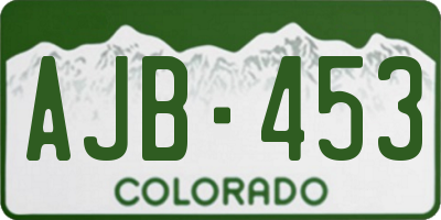 CO license plate AJB453