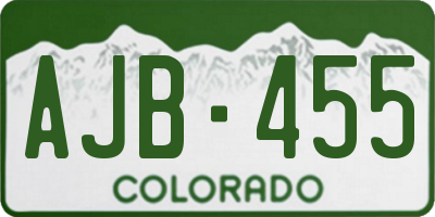 CO license plate AJB455