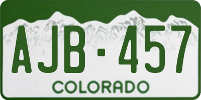 CO license plate AJB457
