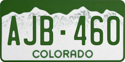 CO license plate AJB460
