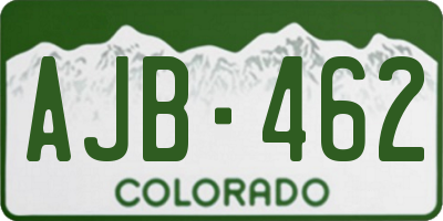 CO license plate AJB462