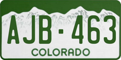CO license plate AJB463