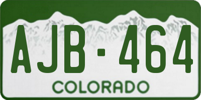 CO license plate AJB464