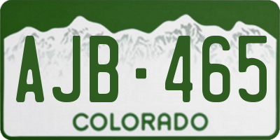 CO license plate AJB465