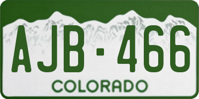 CO license plate AJB466
