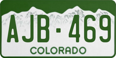 CO license plate AJB469