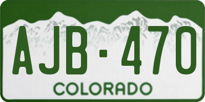 CO license plate AJB470