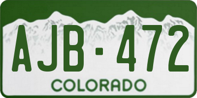 CO license plate AJB472
