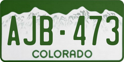 CO license plate AJB473