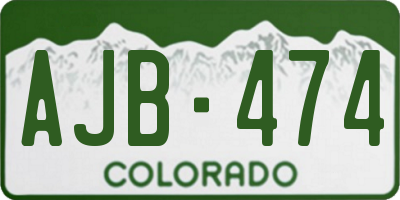 CO license plate AJB474