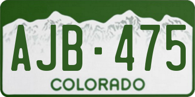 CO license plate AJB475