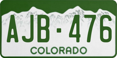 CO license plate AJB476