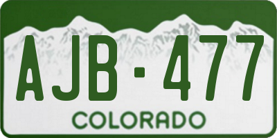 CO license plate AJB477