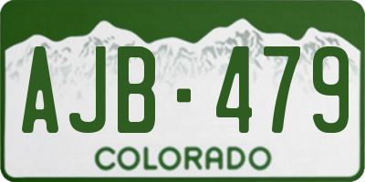 CO license plate AJB479