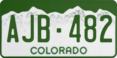 CO license plate AJB482