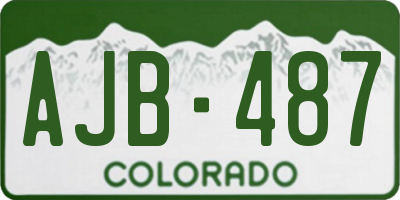 CO license plate AJB487