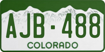 CO license plate AJB488