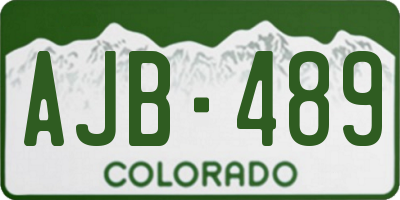 CO license plate AJB489