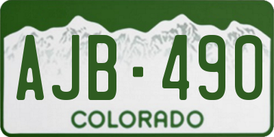 CO license plate AJB490
