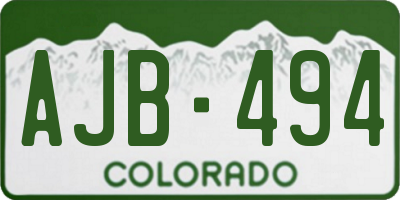 CO license plate AJB494