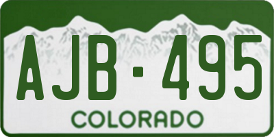 CO license plate AJB495
