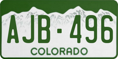 CO license plate AJB496