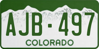 CO license plate AJB497