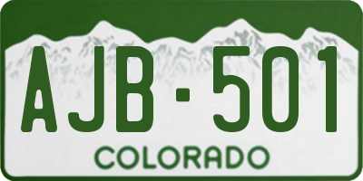 CO license plate AJB501
