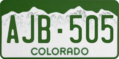 CO license plate AJB505