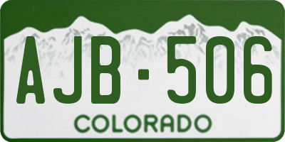 CO license plate AJB506
