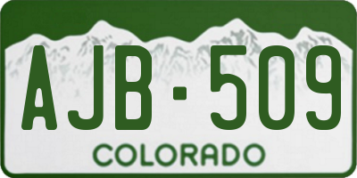 CO license plate AJB509