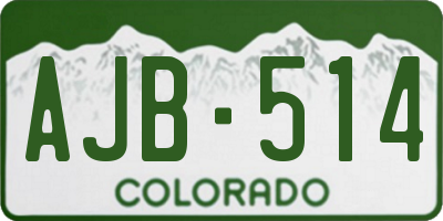 CO license plate AJB514