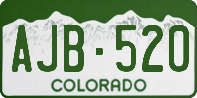 CO license plate AJB520