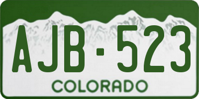 CO license plate AJB523